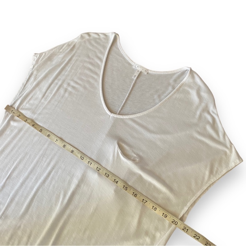 LEITH White V-neck T-Shirt Dress | Size Medium - Picture 9 of 11